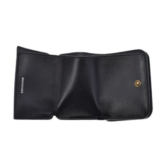 BALENCIAGA Mini Wallet Black Calf Trifold - Picture 10 of 12
